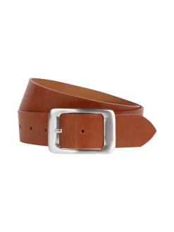 Admü Belts Ledergürtel Mit Dornschließe - Cognac