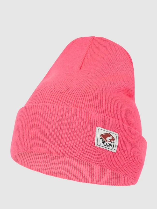 Chillouts Beanie Mit Logo-Aufnäher Modell 'Mitch' - Pink