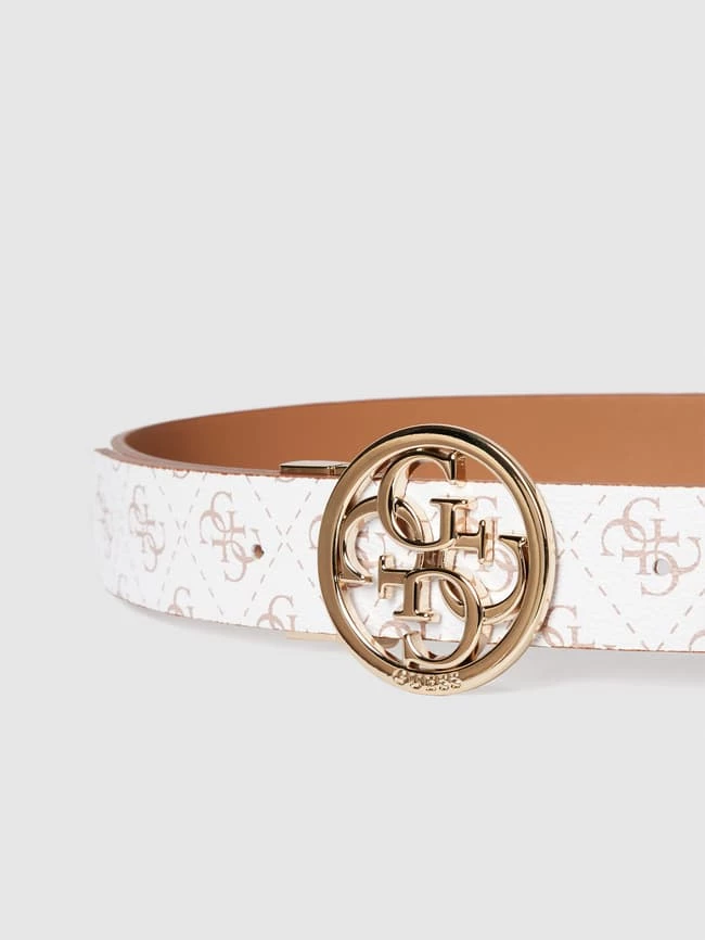 Guess Gürtel Mit Allover-Logo-Muster - Weiß – Bild 2