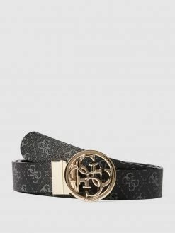 Guess Gürtel Mit Allover-Logo-Muster - Schwarz