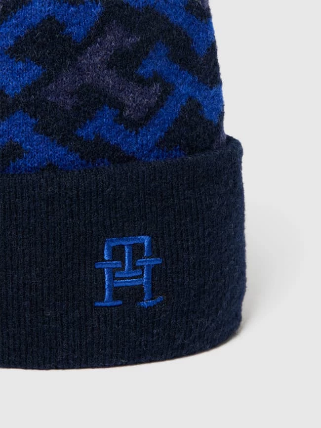 Tommy Hilfiger Beanie Mit Monogramm-Muster Modell 'ICONIC MONOGRAM' - Marineblau – Bild 2