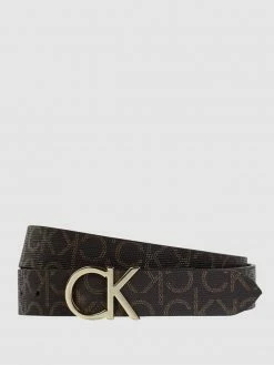 CK Calvin Klein Ledergürtel Mit Logo-Muster - Dunkelbraun