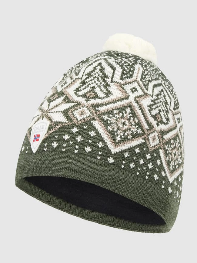 Dale Of Norway Pudelmütze Aus Merinowolle Modell 'Winterland' - Dunkelgrün