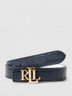 Lauren Ralph Lauren Gürtel In Reptil-Optik - Marineblau