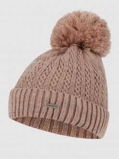 Chillouts Pudelmütze Mit Zopfmuster Modell 'Estephania' - Taupe