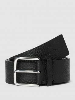 Marc O'Polo Ledergürtel Mit Feinem Muster Modell 'SANU' - Schwarz