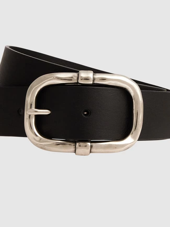 Weinmann Ledergürtel Mit Dornschließe - Schwarz – Bild 2