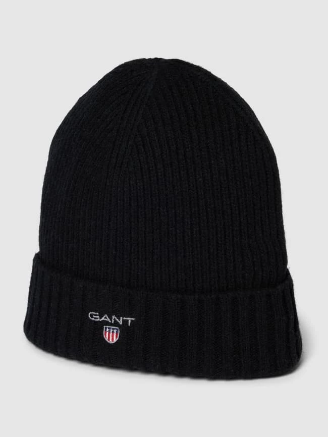 Gant Beanie Mit Label-Stitching Modell 'LINED' - Schwarz