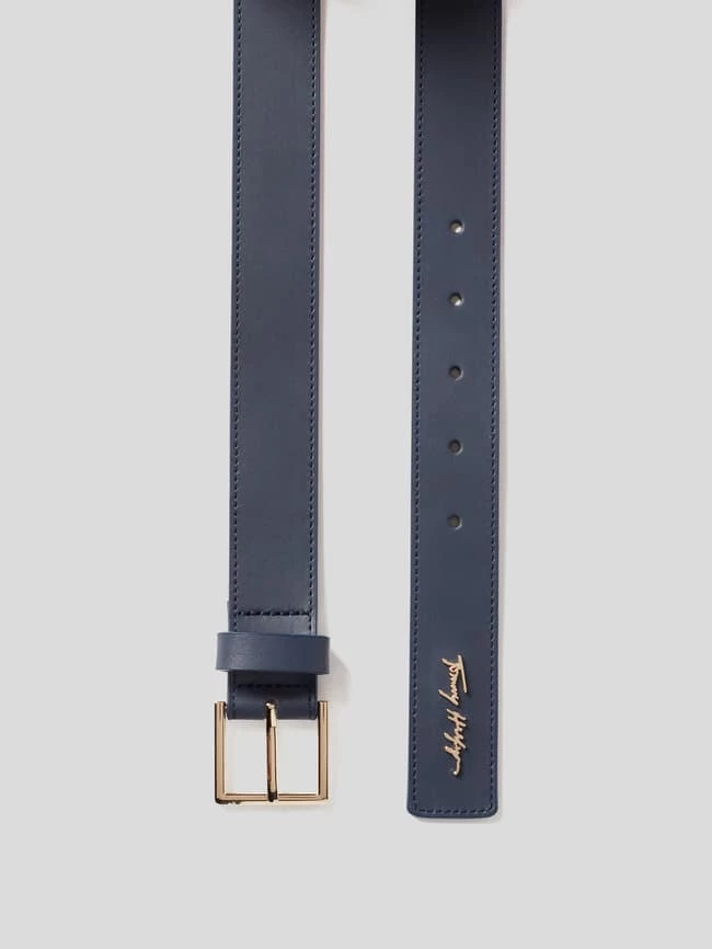 Tommy Hilfiger Ledergürtel Mit Label-Applikation - Marineblau – Bild 3