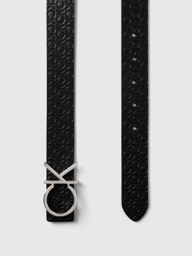 CK Calvin Klein Ledergürtel Mit Pinschließe Modell 'RE-LOCK CK REV BELT' - Schwarz – Bild 3