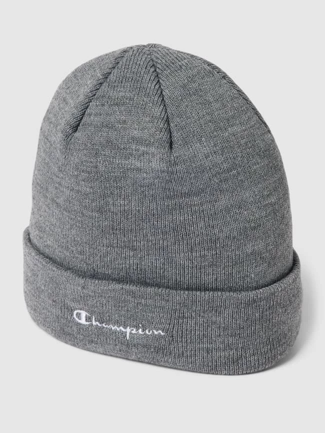 CHAMPION Beanie Mit Label-Stitching - Mittelgrau Meliert