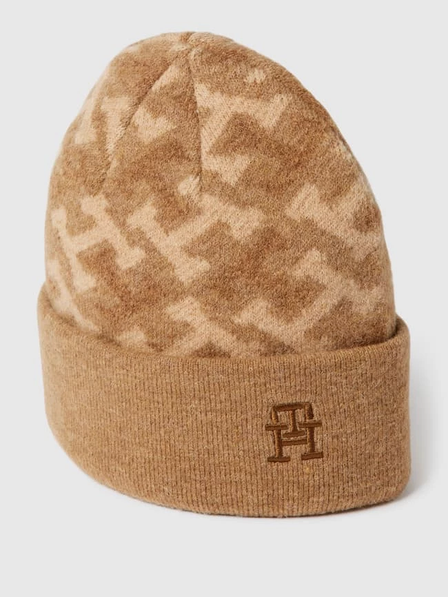 Tommy Hilfiger Beanie Mit Monogramm-Muster Modell 'ICONIC MONOGRAM' - Beige