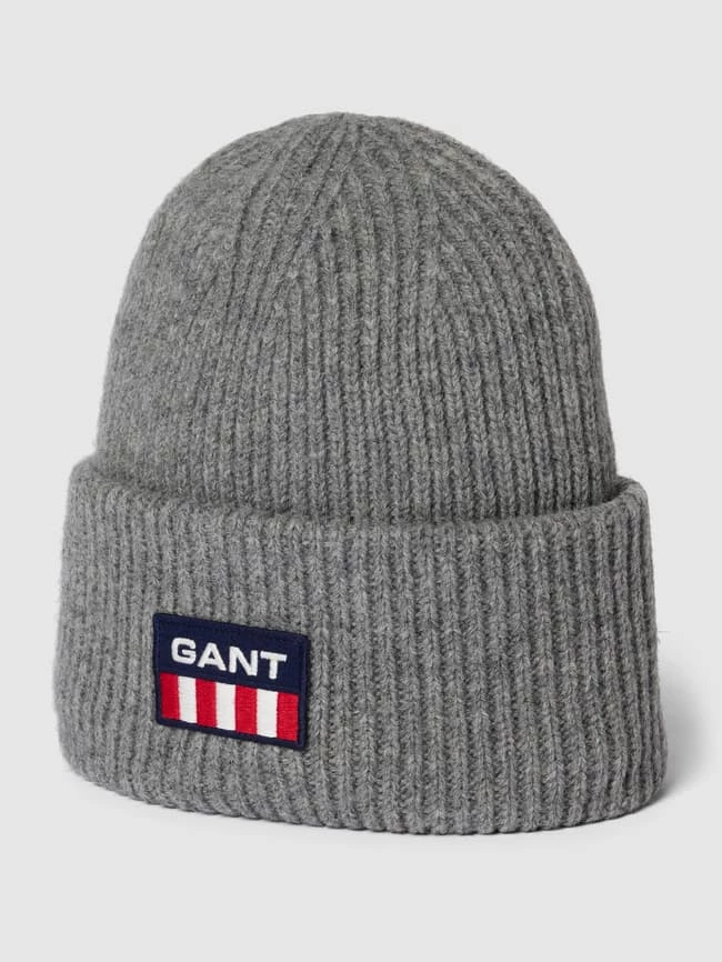 Gant Mütze Mit Label-Patch Modell 'RETRO' - Dunkelgrau Meliert
