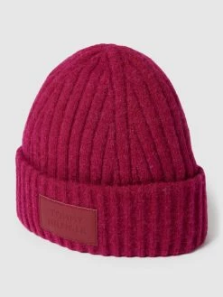 Tommy Hilfiger Beanie Mit Label-Patch Modell 'TOMMY MODERN' - Bordeaux Rot