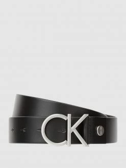CK Calvin Klein Ledergürtel Mit Label-Applikation - Schwarz