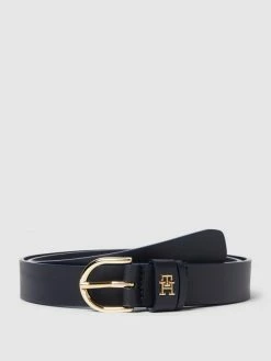 Tommy Hilfiger Ledergürtel Mit Label-Applikation Modell 'TIMELESS' - Marineblau