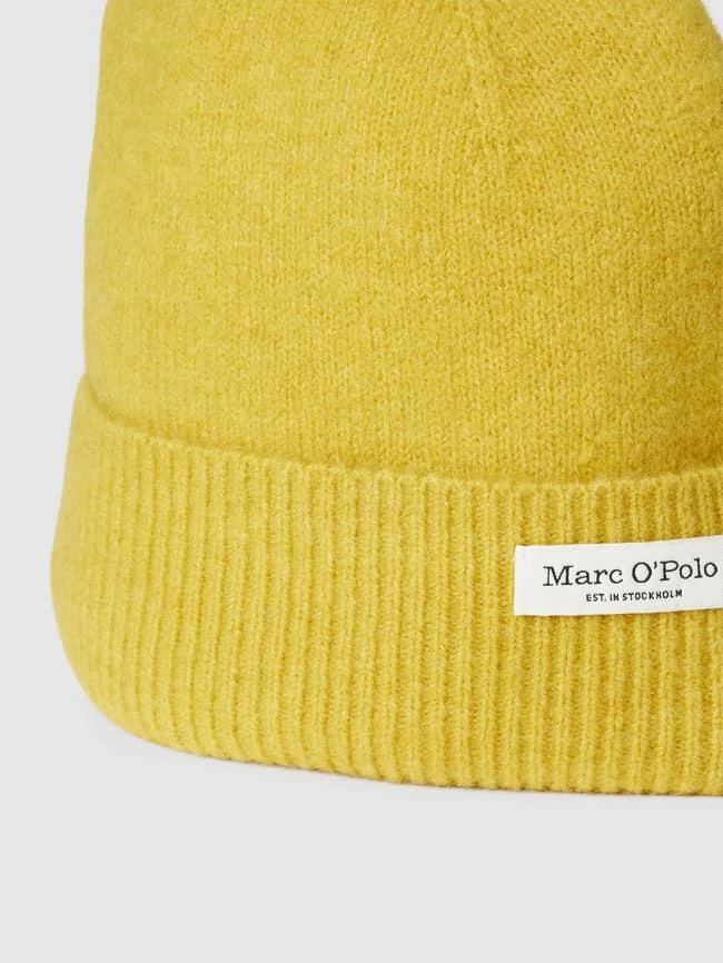 Marc O'Polo Beanie Mit Label-Detail Modell 'Beanie US Alpaca Wool' - Gelb Meliert 2 Marc O'Polo Beanie Mit Label-Detail Modell 'Beanie US Alpaca Wool' - Gelb Meliert – Bild 2