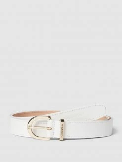 CK Calvin Klein Damen Ledergürtel Mit Dornschließe In Metallic - Weiß