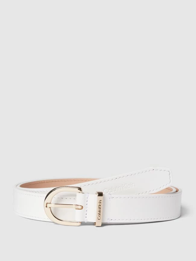 CK Calvin Klein Damen Ledergürtel Mit Dornschließe In Metallic - Weiß