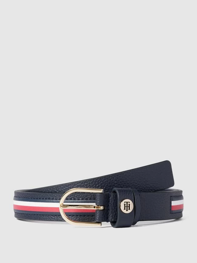 Tommy Hilfiger Ledergürtel Mit Label-Details - Marineblau 1 Tommy Hilfiger Ledergürtel Mit Label-Details - Marineblau