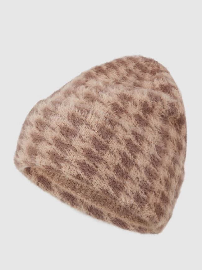 Loevenich Mütze Mit Hahnentritt - Beige