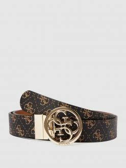 Guess Gürtel Mit Allover-Logo-Muster - Dunkelbraun