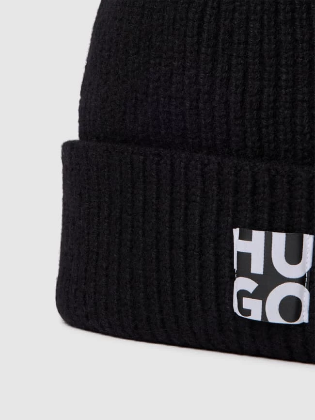 HUGO Beanie Mit Label-Patch Model 'Women-X' - Schwarz – Bild 2