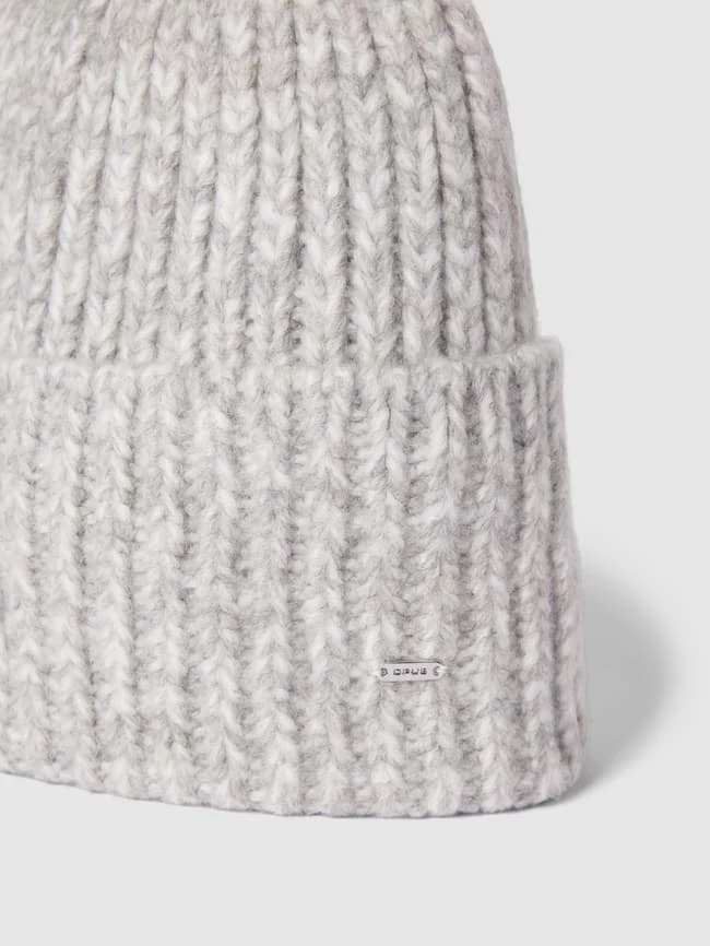 Opus Beanie Mit Label-Detail Modell 'afloppi' - Hellgrau 2 Opus Beanie Mit Label-Detail Modell 'afloppi' - Hellgrau – Bild 2