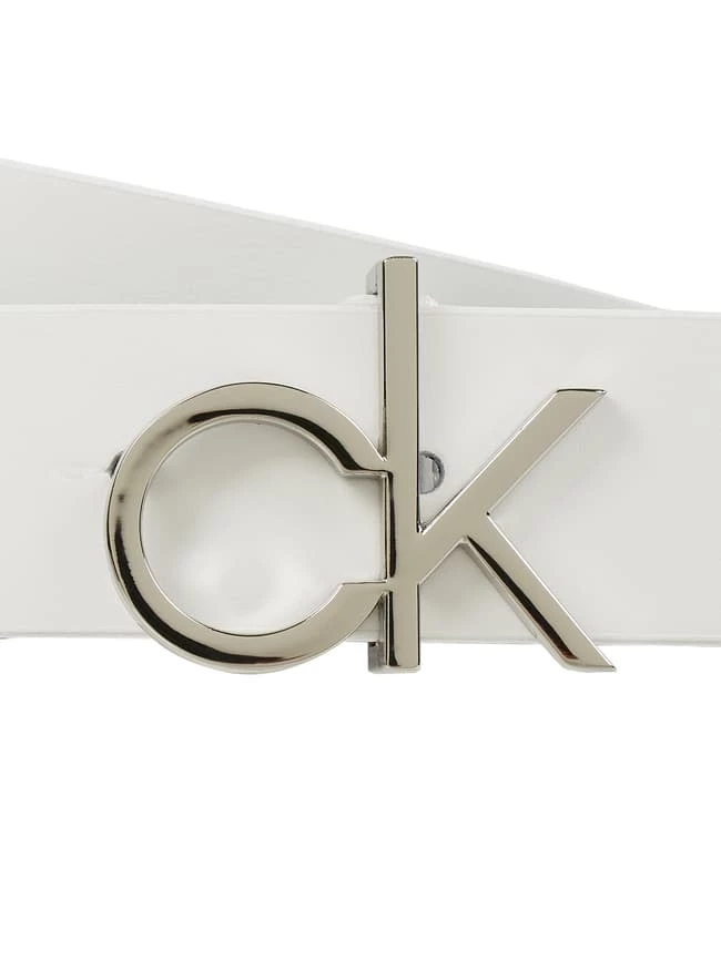 CK Calvin Klein Leder-Gürtel Mit Logo-Schließe - Weiß – Bild 2