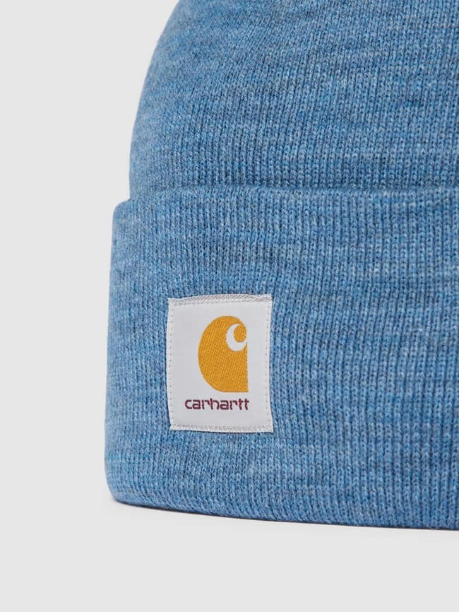 Carhartt Work In Progress Beanie Mit Label-Stitching Modell 'ACRYLIC' - Rauchblau Meliert – Bild 2