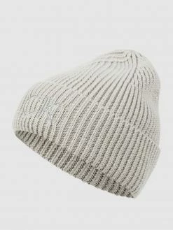 CK Calvin Klein Beanie Mit Label-Stitching - Hellgrau