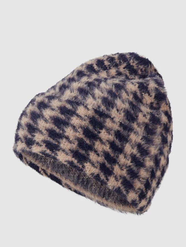 Loevenich Mütze Mit Hahnentritt - Marineblau