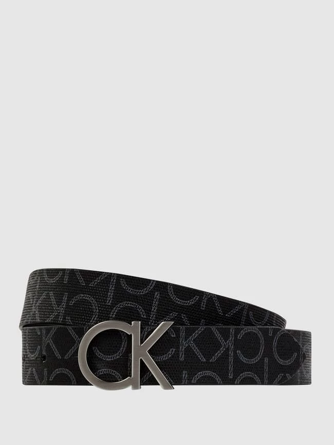 CK Calvin Klein Ledergürtel Mit Logo-Muster - Schwarz 1 CK Calvin Klein Ledergürtel Mit Logo-Muster - Schwarz