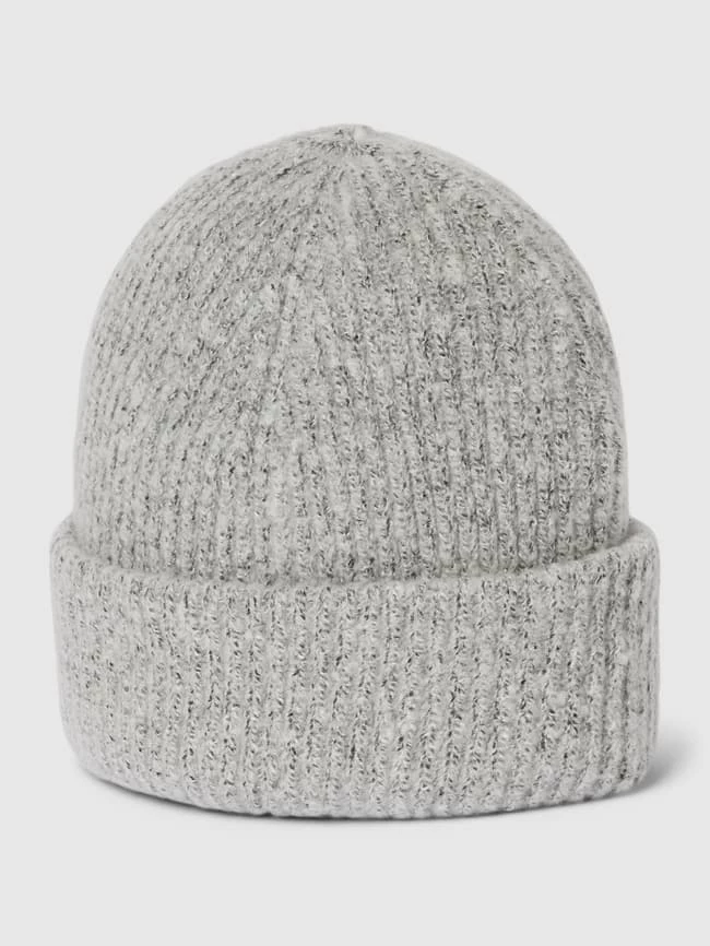Pieces Beanie In Melierter Optik Modell 'PYRON' - Hellgrau Meliert