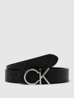 CK Calvin Klein Ledergürtel Mit Pinschließe Modell 'RE-LOCK CK REV BELT' - Schwarz