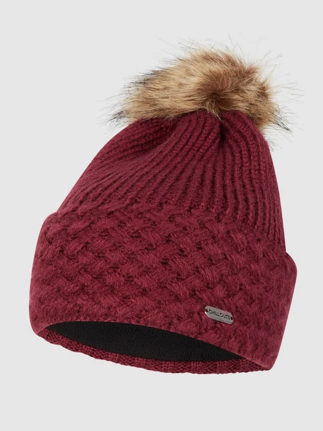 Chillouts Pudelmütze Mit Fleecefutter Modell 'Apple' - Kirschrot