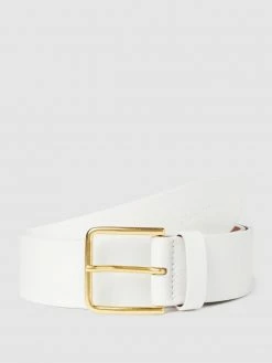 Marc O'Polo Ledergürtel Mit Dornschließe Modell 'FRAMKE' - Weiß