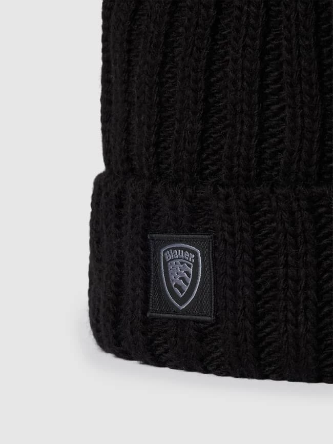 Blauer Usa Beanie In Strick-Optik - Schwarz – Bild 2