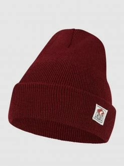 Chillouts Beanie Mit Logo-Aufnäher Modell 'Mitch' - Bordeaux Rot