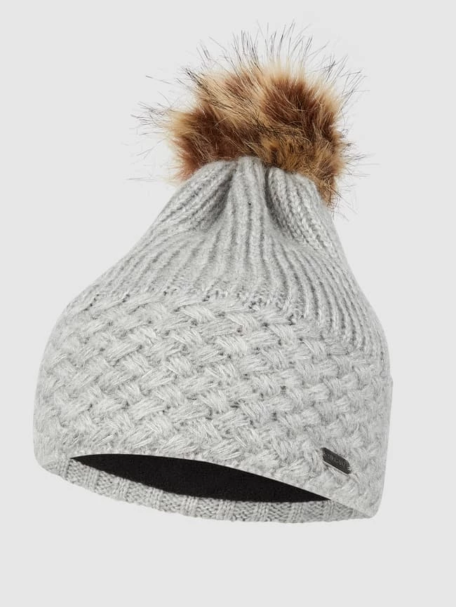 Chillouts Pudelmütze Mit Fleecefutter Modell 'Apple' - Mittelgrau