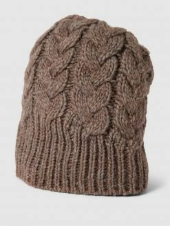 Seeberger Beanie Mit Zopfmuster Modell 'Beanie Mit Zopfstrickmuster' - Taupe