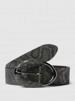 Esprit Ledergürtel Mit Allover-Muster Modell 'Python' - Schwarz