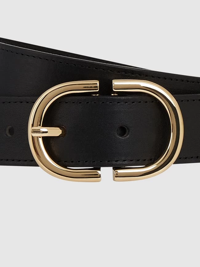 Weinmann Ledergürtel Mit Dornschließe - Schwarz – Bild 2