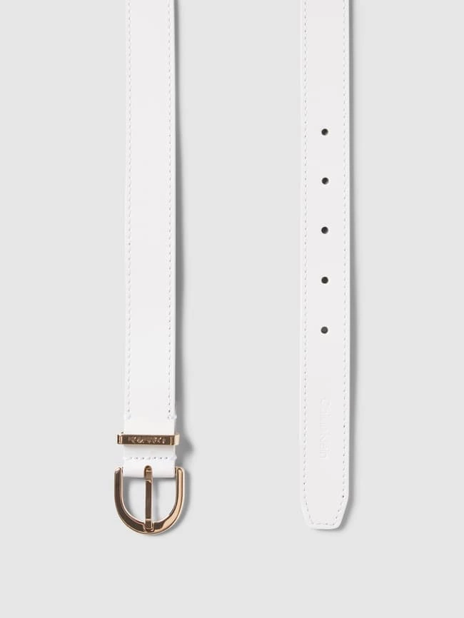 CK Calvin Klein Damen Ledergürtel Mit Dornschließe In Metallic - Weiß – Bild 3