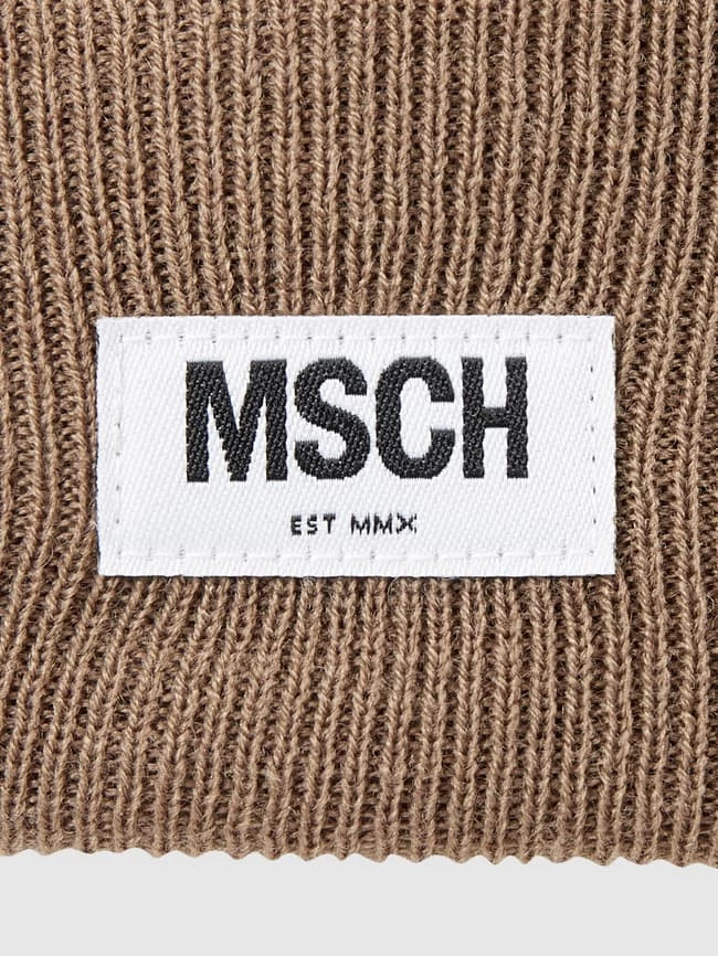 MOSS COPENHAGEN Beanie Mit Label-Patch Modell 'Mojo' - Dunkelbraun – Bild 2