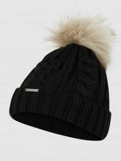 Chillouts Pudelmütze Mit Zopfmuster Modell 'Ioan' - Schwarz