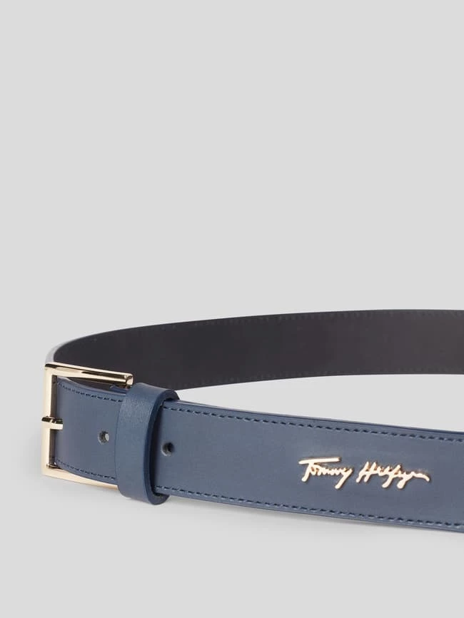 Tommy Hilfiger Ledergürtel Mit Label-Applikation - Marineblau – Bild 2