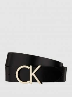 CK Calvin Klein Ledergürtel Mit Label-Applikation - Schwarz
