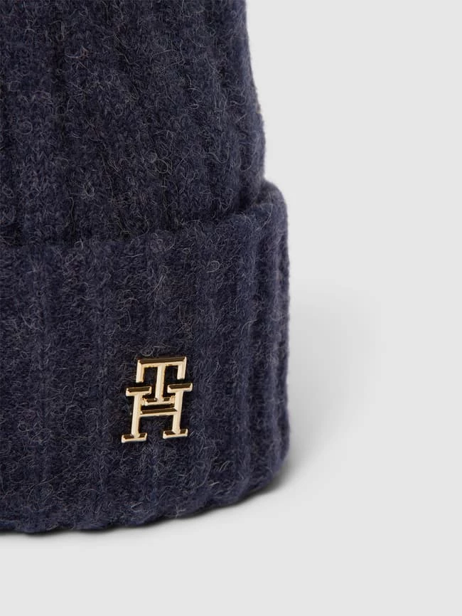 Tommy Hilfiger Mütze Mit Label-Applikation Modell 'FLUFFY' - Marineblau – Bild 2