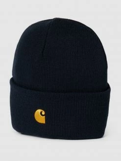 Carhartt Work In Progress Beanie Mit Logo-Stitching Modell 'Chase' - Marineblau